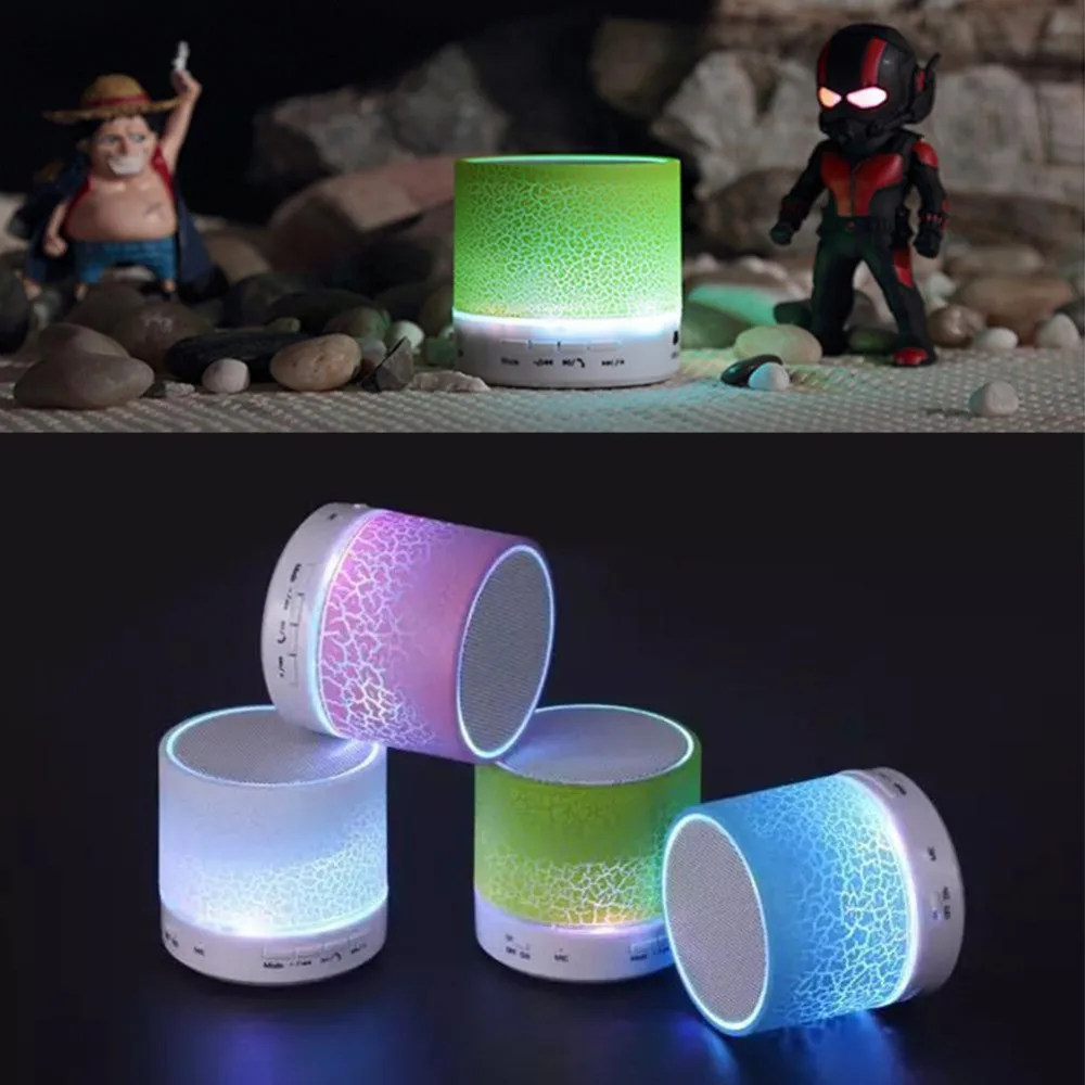 Mini Speaker LED Portable Speaker Nirkabel Tangan Gratis Speaker dengan