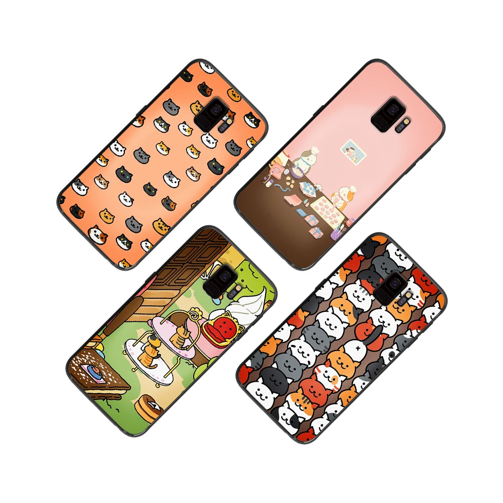 Неко Atsume для samsung Galaxy A5 A6 A7 A8 A9 2018 2019 плюс M10 M20 M30 мягкий чехол
