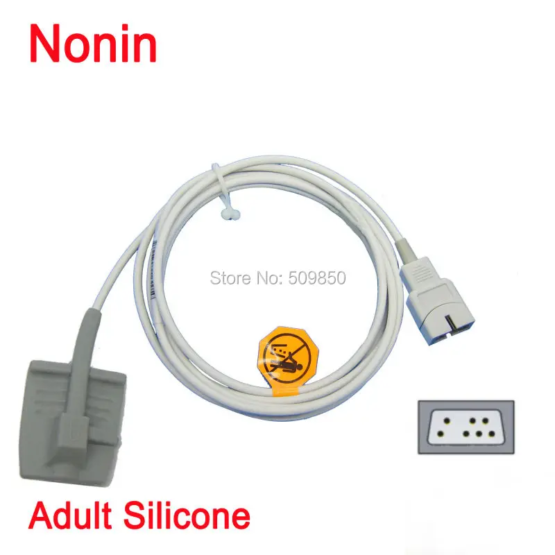 

Compatible Nonin 8500 8600 8700 8800 long cable Pulse Oximeter Probe spo2 sensor adult silicon soft sensor cable