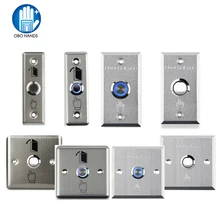 Botón de salida de puerta de Metal inoxidable, pulsador para abrir el hogar, botón de liberación con luz LED para sistema de bloqueo de Control de acceso NO/COM