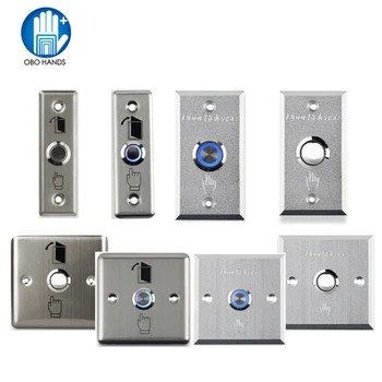 Metal Stainless Switch door exit button push to open Home Release Button with LED Light For Access Control Lock System NO/COM 1