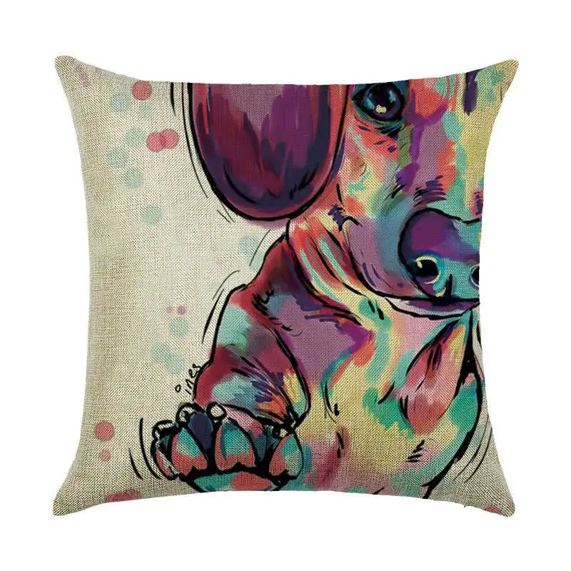 Greyhound Printed Beagle Cushion Cover Farmhouse Decor Animals Pillowcases Black Dogs Throw Pillow Covers Decorative Pillow Case