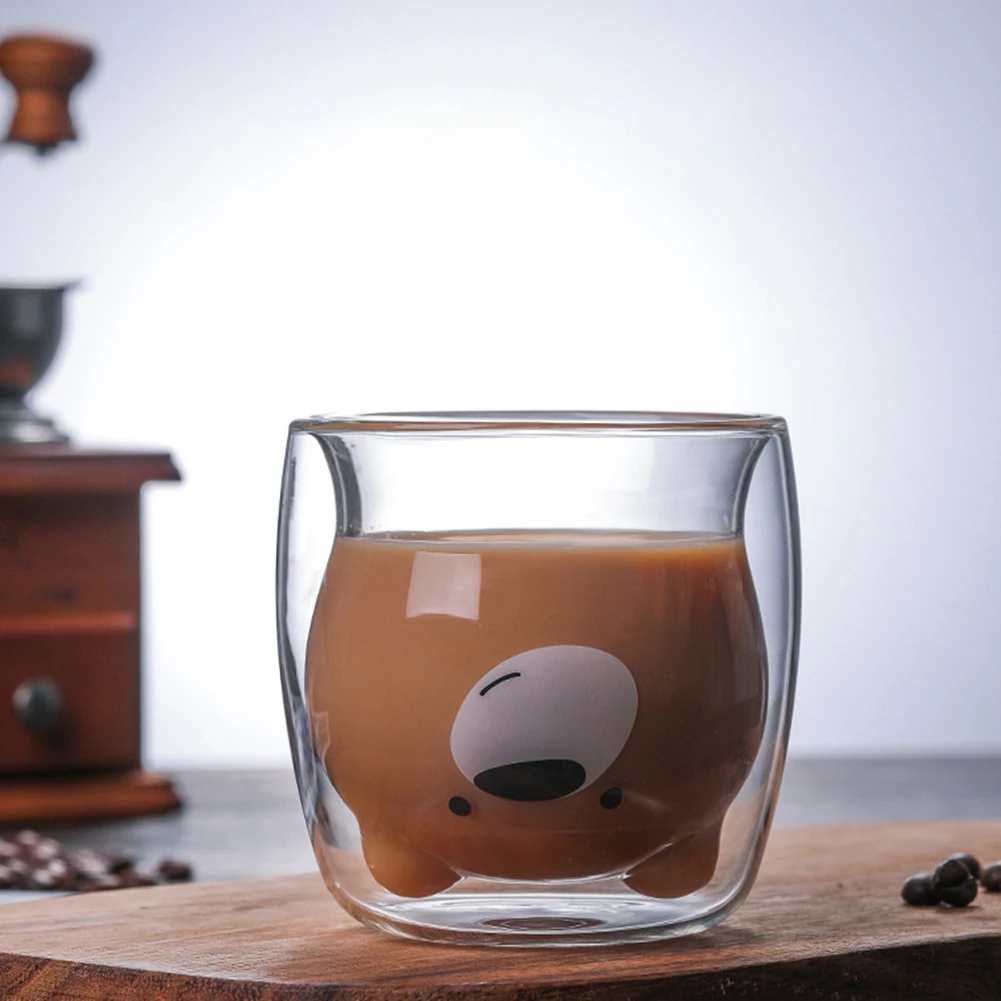 3D панда Медведь стекло es термостойкая Двойная Стенка кофейная чашка Молоко Бутылка сок стекло
