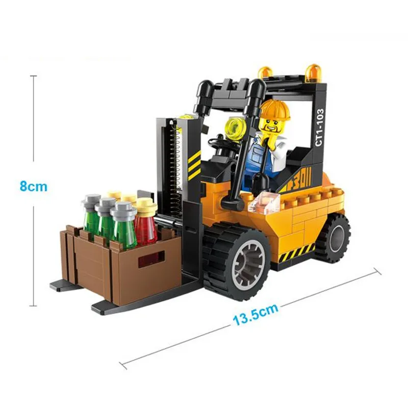 115pcs/set Forklift Trucks Assembly Building Blocks Kits Children Educational Puzzle Toys Kids Birthdays legoeings 115pcs/set Forklift Trucks Assembly Building Blocks Kits Children Educational Puzzle Toys Kids Birthdays legoeings