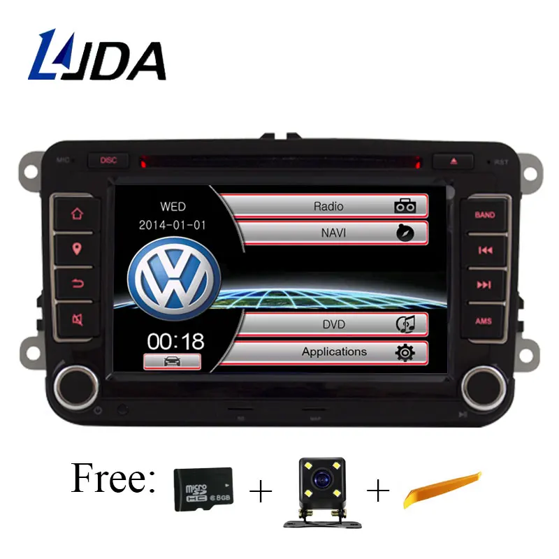 Vente LJDA 2 Din 7 pouce Lecteur DVD de Voiture pour VW Golf 6 Golf 5 Passat b7 cc b6 SEAT leon Tiguan Skoda Octavia Multimédia GPS Radio Canbus