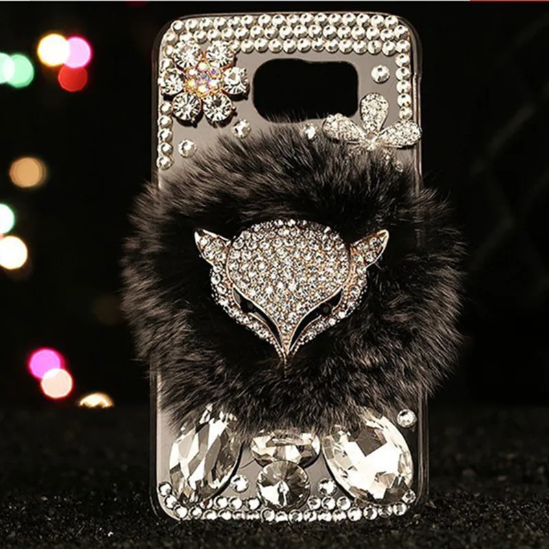 

Ayeena Diamond Hard Cases For Samsung S7 Edge S4 S5 S6 Edge S8 S8 Plus Plush Hair Hard Cover Fuzzy Fundas Cover For Note 3 4 5