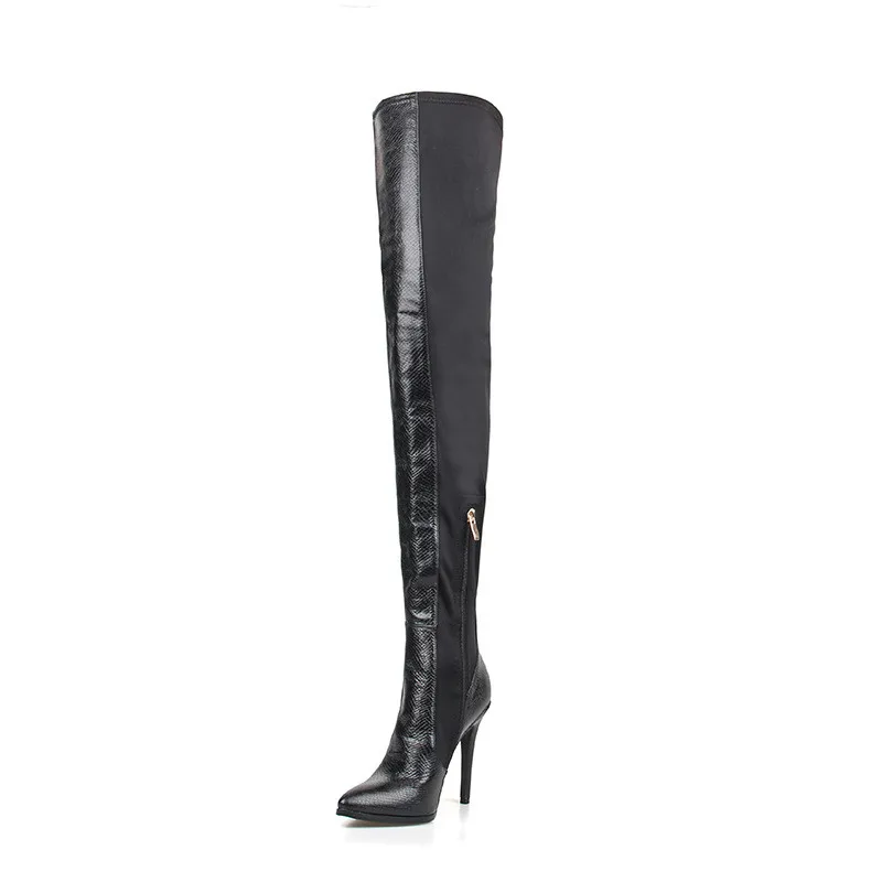 Модные осенне-зимние ботинки Asumer черного цвета модельные туфли с острым носком на очень высоком тонком каблуке на молнии модные ботфорты