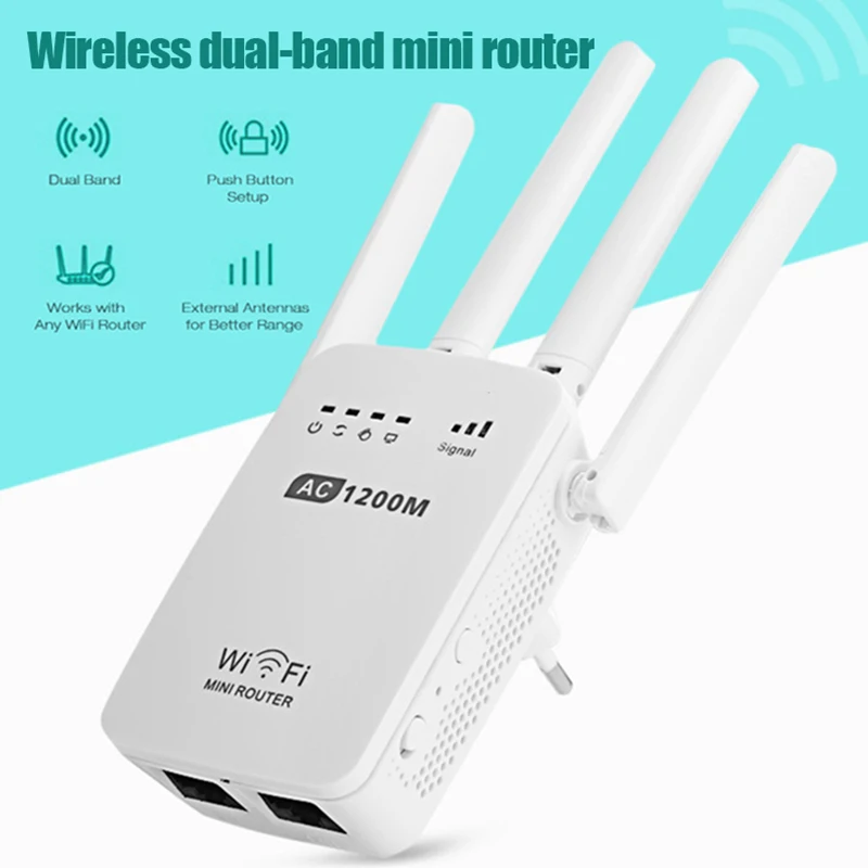 

Wireless Cross Wall Router 1200M Dual-band Wifi Mini Enhanced High Power Repeater GHS99