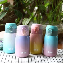 260ML Baby Feeding Cup Mini Thermos Water Bottle for Kids Gradient Insulated Bottle Stainless Steel Milk Vacuum Flask 300ml baby feeding thermos cup cute dog vacuum milk cup with bells girl stainless steel insulated cup leak poof hot water bottle