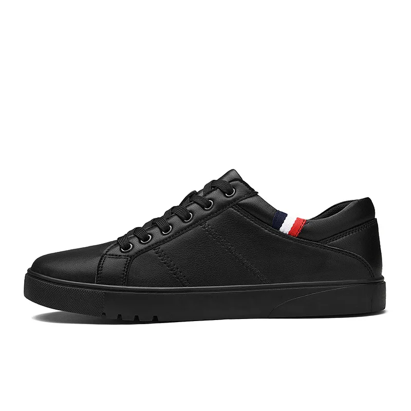 SUROM/брендовая мужская обувь на плоской подошве; Цвет черный, белый; мужские повседневные кроссовки на шнуровке; искусственная кожа; обувь для отдыха; tenis masculino adulto