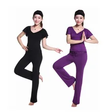 Женский комплект из 2 предметов для фитнеса и йоги, футболка с оборкой, штаны, спортивный комплект, спортивная одежда, спортивная одежда, тренировочный костюм, быстросохнущий, плюс размер 3XL