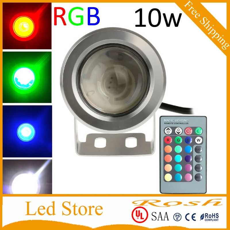Светодиодный подводный светильник RGB 10W 12V 1000LM пейзаж lamp16 Цвета Водонепроницаемый
