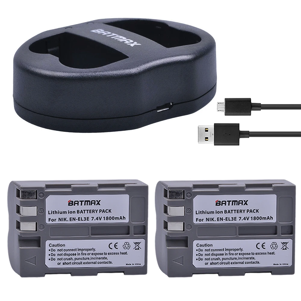 Dslr Camera DSTE EN-EL3E Li-ion Battery And Micro USB Charger Suit