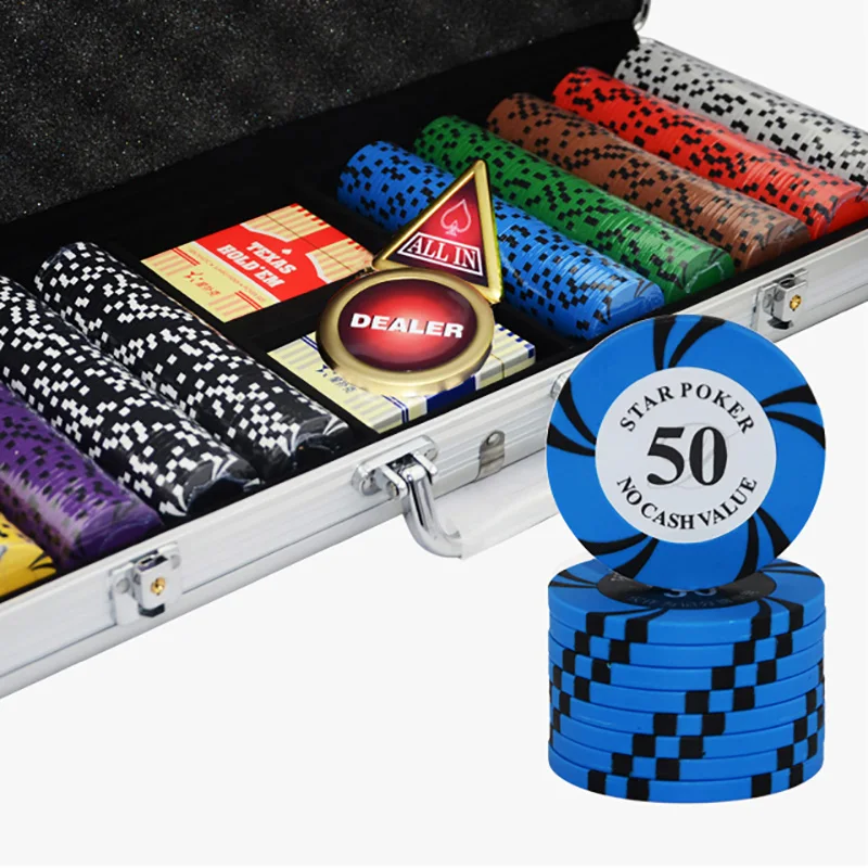 500 шт./компл. 10 видов вариант Роскошные фишки для покера наборы с металлической коробкой
