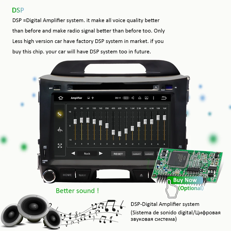 Top DSP IPS AV Output 4G 64G Android 9.0 CAR DVD PLAYER For KIA sportage 2011-2015 GPS navigation stereo screen radio receiver audio 3