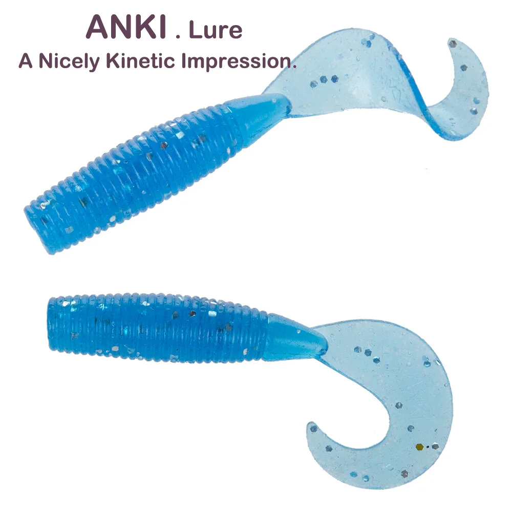 

ANKI 2.5g 6cm Curly Tail Grub salt Artificial Soft Bait 12pcs Tackle Soft Fishing Lure Worm Wobbles bait jig lure