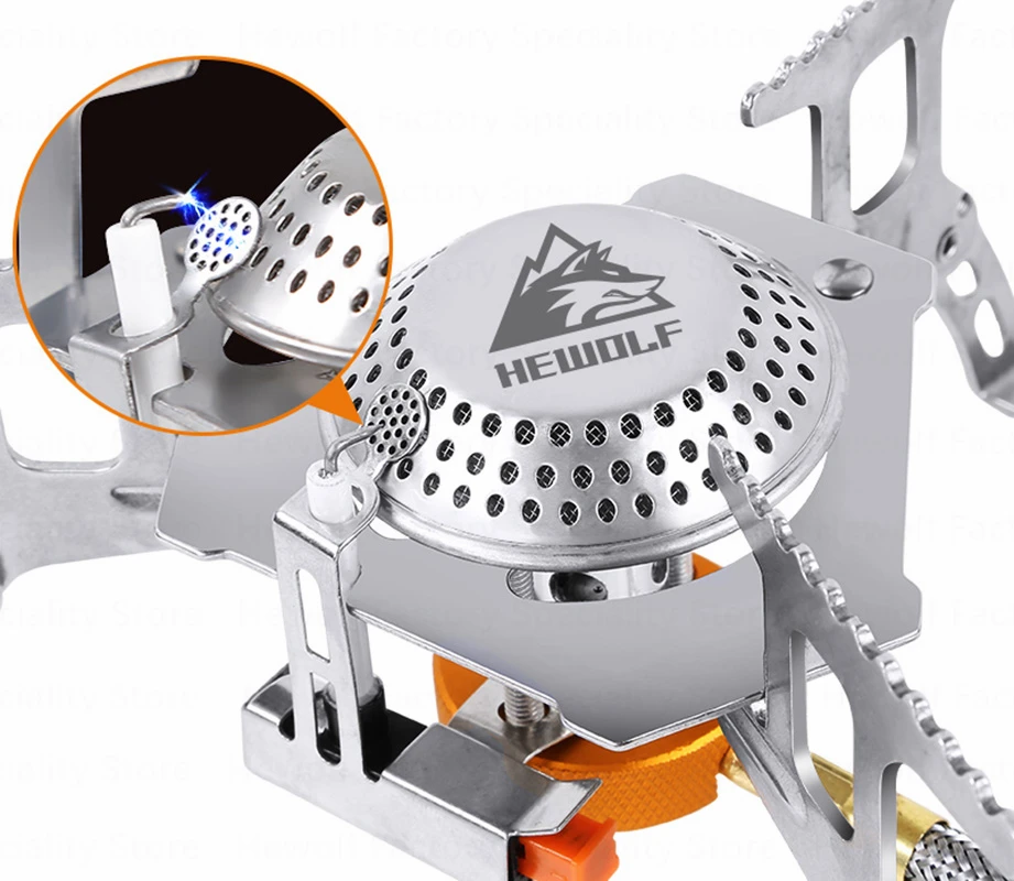 

Hewolf Outdoor Camping Stove Folding Portable Furnace Electronic Stove Gas Stove Camping Cooking Picnic Windproof Furnace