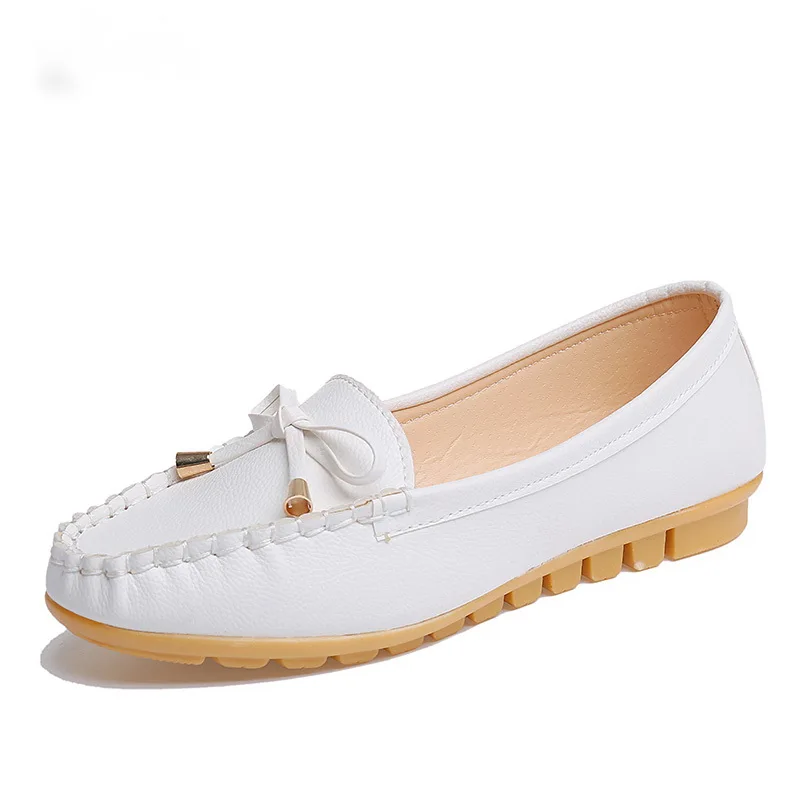 

Flat shoes Women 2018 Bowtie Slip on Shoes White Espadrilles sapato feminino Autumn Spring Ladies Shoes Loafers zapatos mujer