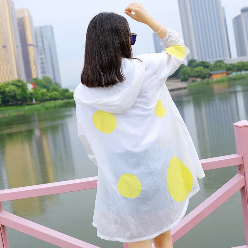 Sun Protection Clothing Female Long Loose Large Size Anti-UV Thin Section Beach Wave Point Womens Jacket