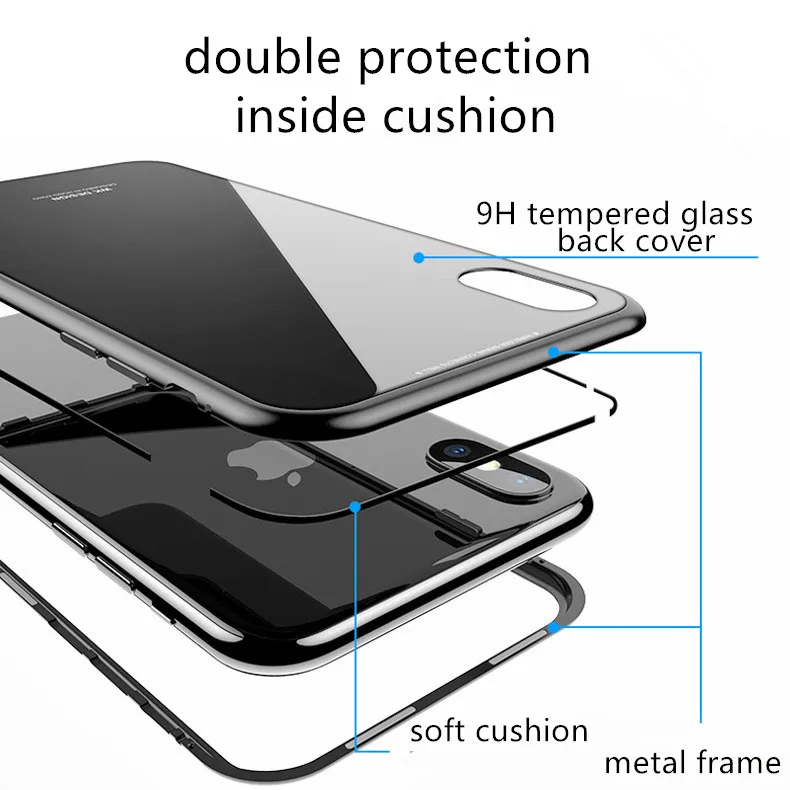 Металлический стеклянный чехол для Iphone