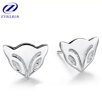 

Personality Sweet Cute Animal 925 Sterling Silver Jewelry Fashion Fox Hear Popular Wholesale Earrings SE82