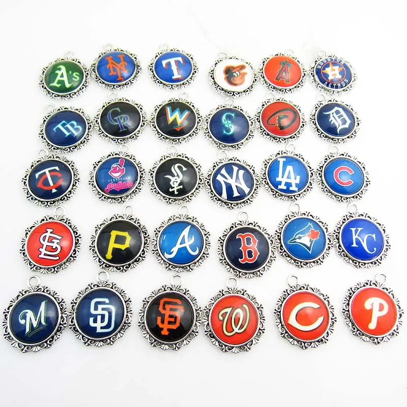 wholesale 150pcs/lot Fashion MLB Baseball Sports Team Hat Logo Pendant