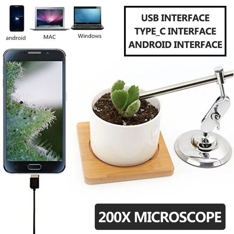 

Digital Microscope Endoscope WiFi 8led Monitoring Mobile Phones Ear Cleaning Tool Silver MS100 Computers Waterproof Inspection