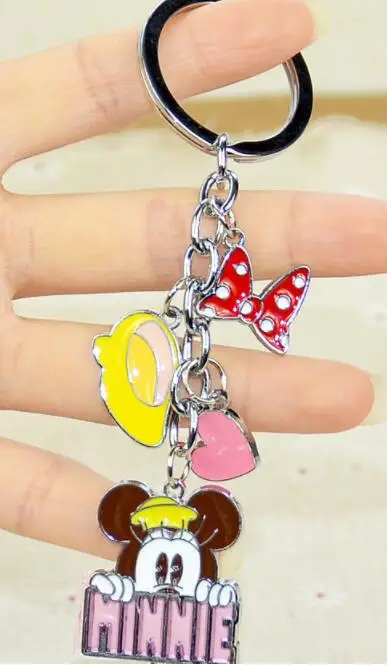 

Hot Sale! 1 set minnie stitch Cartoon Charms Keychain Pendants Keyrings Kids Bag Straps Bag Pendants SZ69
