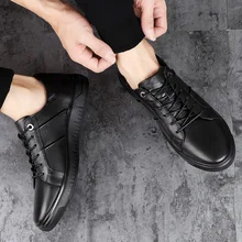 ARUONET Brand Summer Leather Men Shoes Black Male Flat Leather Shoes Lace-Up Comfortable Man Casual Sneakers Schuhe Herren Leder heinrich hot sale genuine leather handmade formal shoes men vintage carved lace up oxfords top quality flat shoes schuhe herren