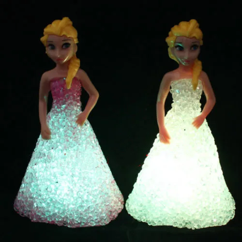 New Kids Toys Elsa Anna Colorful gradient crystal Night Light Led Lamp Toy Gift 10