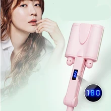 Турмалиновая керамическая плойка для волос светодиодный Плойка для завивки волос Тройная бочка глубокая большая Плойка для волос Щипцы для укладки волос 26 32 мм