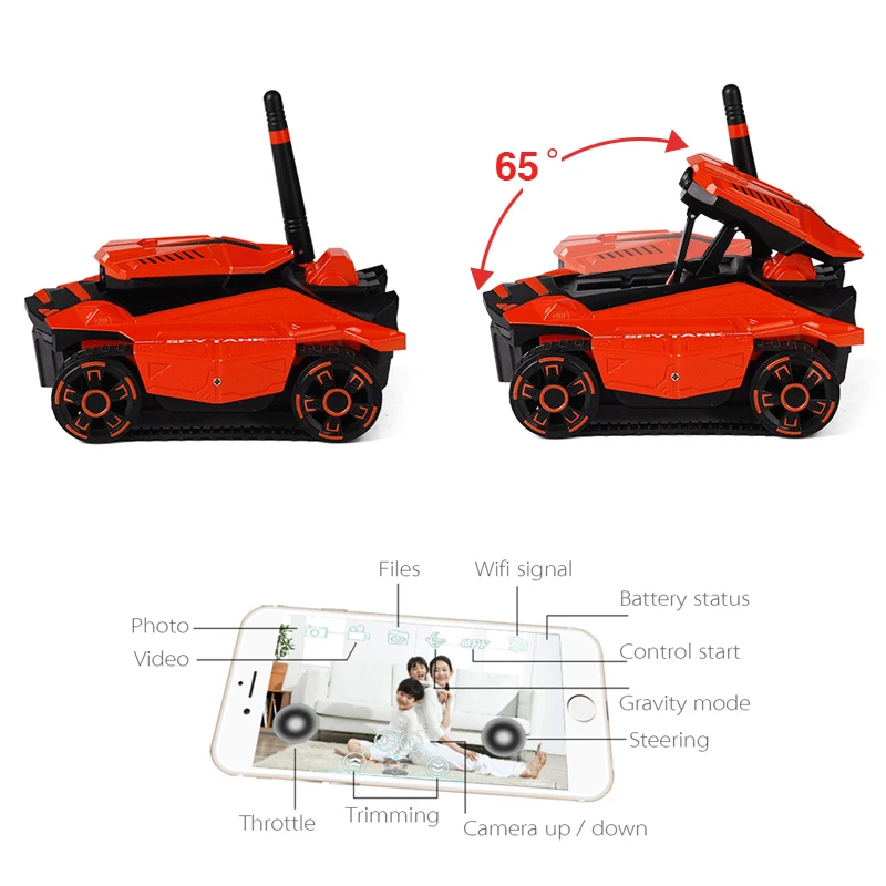 Ocday пульт дистанционного управления Р/У танки 1:18 Масштаб Электрические игрушки WI-FI устройств на базе Android и Apple Phone Управление Дистанционное танки WI-FI танк-вездеход с Камера