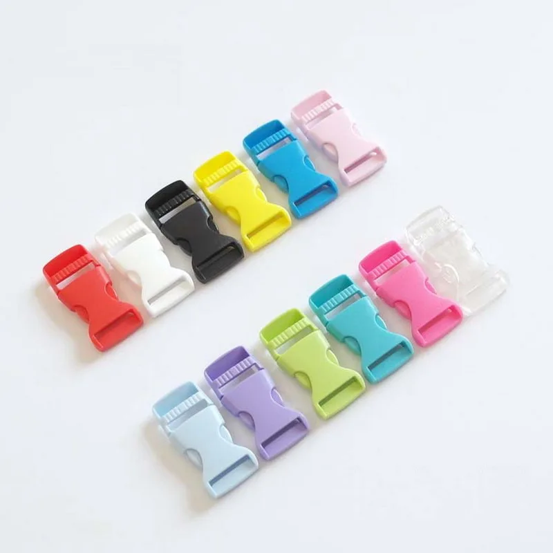 

50pc SUTOYUEN Plastic Colorful Side Side Release Buckle Curved Parachute Bracelet DIY Dog Collar Strap Webbing Outdoor Camp 20mm