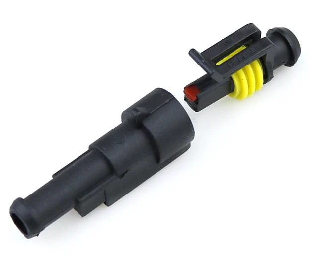 1 Set 1 Pin Female Male Way AMP Super Seal Waterproof Electrical Wire Connector Plug For Car