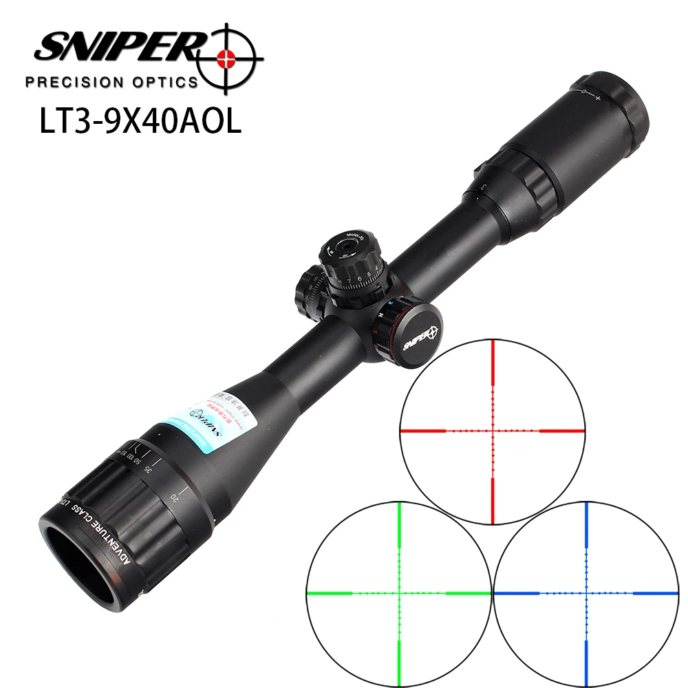 

SNIPER LT 3-9X40AOL 1 inch Full Size Tactical Optical Sight Illuminate Mil-Dot RifleScope Locking Resetting Hunting Rifle Scope