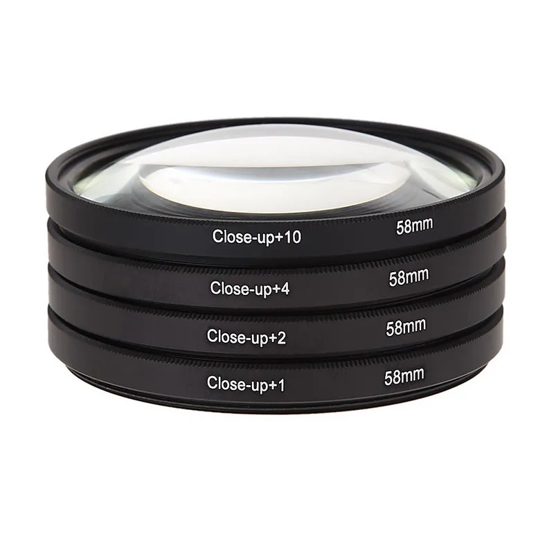 Fw1s 58mm Macro Close Up Lens Filter Kit +1 +2 +4 +10 For Canon Eos