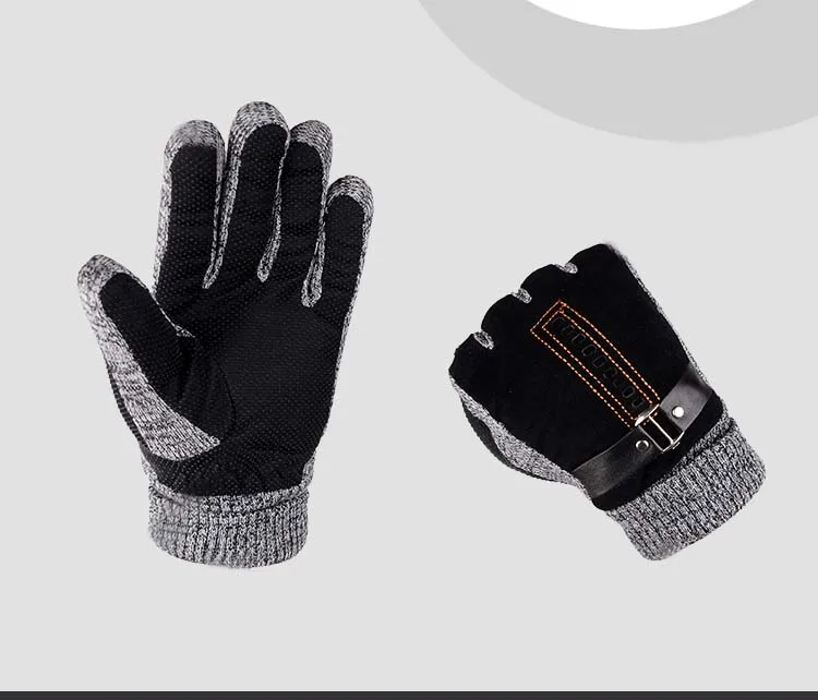 GLV933 Men s leather winter warm font b gloves b font skiing outdoor ride bicycles anti