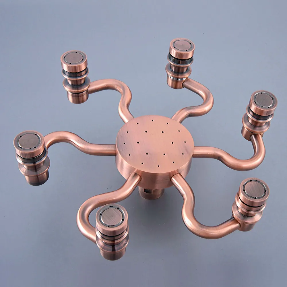 Antique Red Copper8 inch Rain Shower Head Water Saving Top Spray Rainfall Shower Heads Bsh259