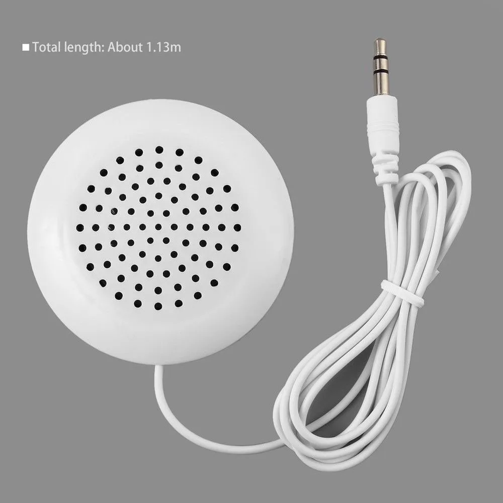 Portable 3.5mm Pillow Speaker For MP3 MP4 CD Player iPod Phone White 