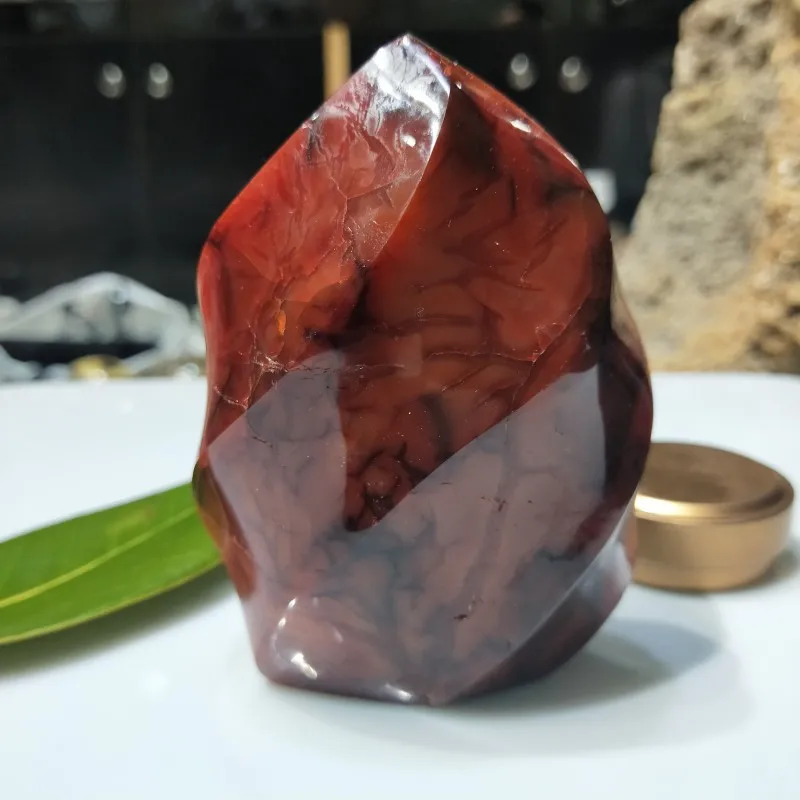 400g 500gnatural Crystal Red Agate Raw Gemstone Ornament Polished Quartz Onyx Handicraft Decorating Stone Healing Freee Shipping Stones Aliexpress