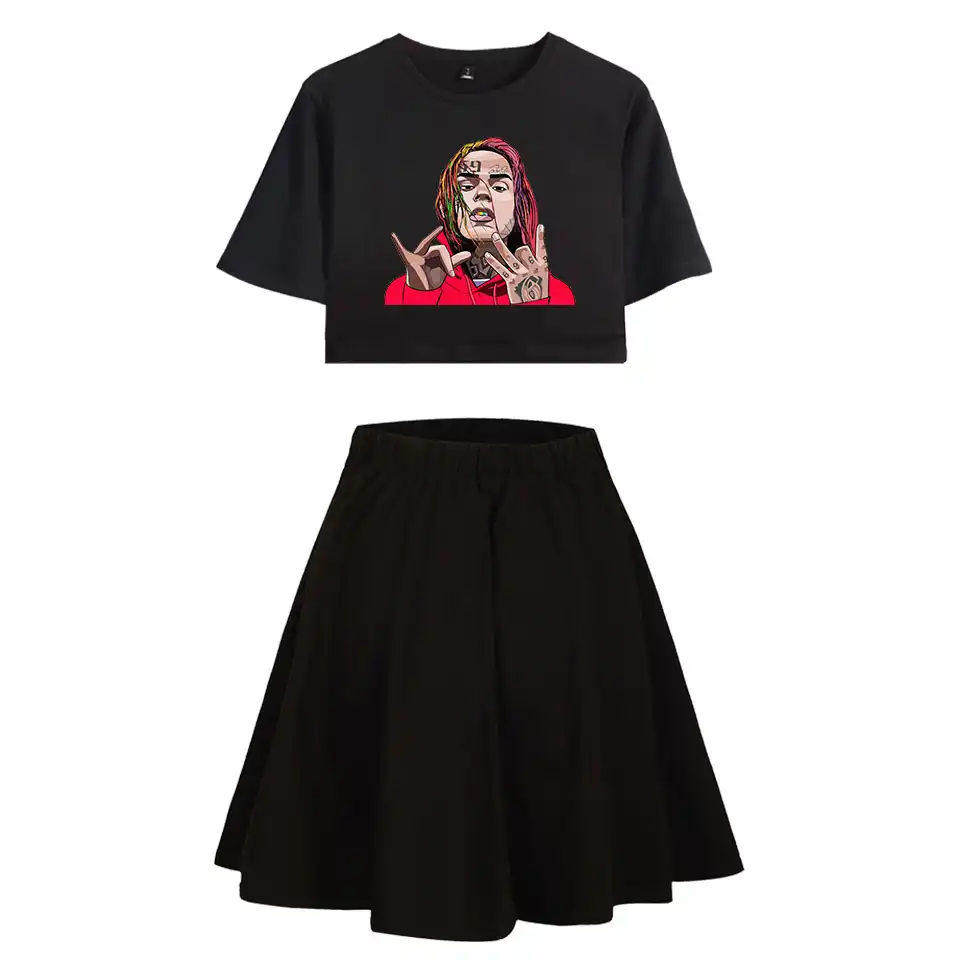 ファッション 6ix9ine 69 セックスショートポップスカートスーツ Scunm ギャングファッション女性のドレス素敵なアイドルプリント服 ドレススーツ Aliexpress