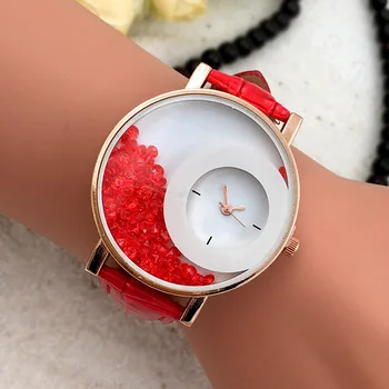 

Fashion Women Quartz Watch Rhinestone Dial PU Leather Strap Wristwatch Jewelry Gifts @17 TT@88