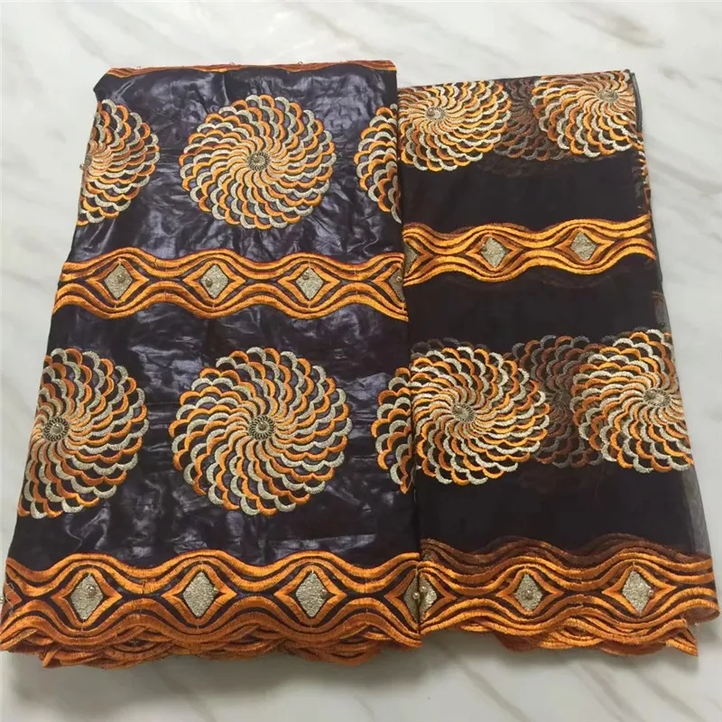 

Tissue fabric cotton african bazin fabric riche getzner 2018 latest 5yards fabric+2yards french tulle lace PL100506