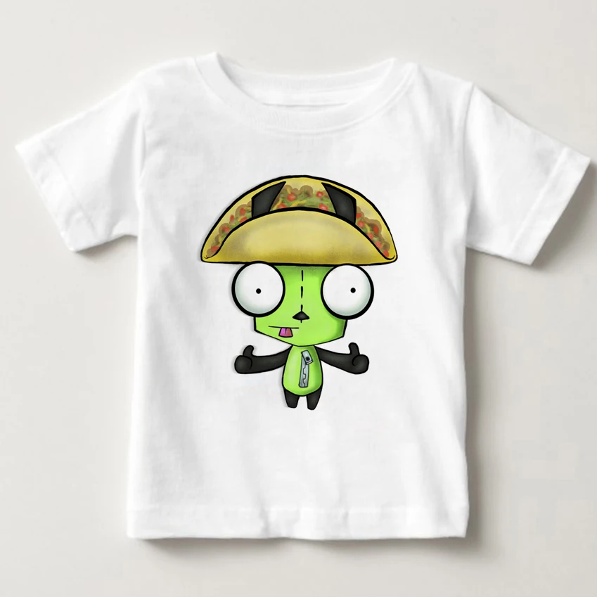 

Invader Zim Animated Series Screaming Zim kids shirt boy t-shirt children tshirt summer Short sleeve 3T---8T kids shirt MJ