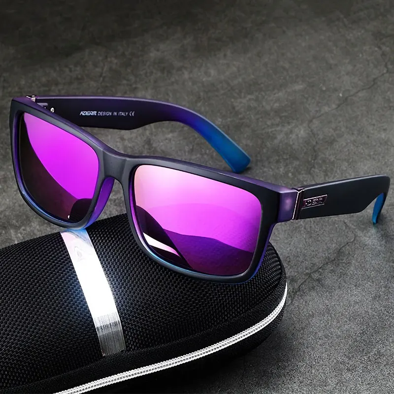 

KDEAM Original Design Square Polarized Sunglasses Men's Reflective Coated Lens Sun Glasses Sports Style UV Goggles Shades XH87