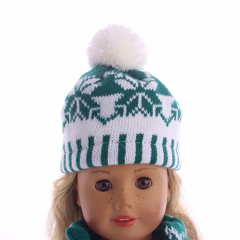 Кукольная одежда, 3 предмета, свитер+ шапка+ пальто, 18 дюймов, американская и 43 см, кукла для рождения, для поколения, Рождественская игрушка для маленькой девочки