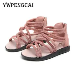 Детские сандалии с вырезами Летняя детская пляжная обувь богемные сандалии-гладиаторы для девочек сандалии для девочек размер 21-36