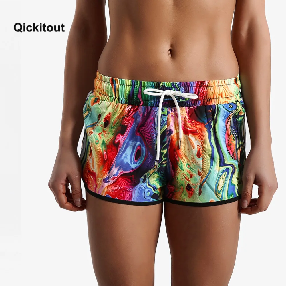 Qickitout, женские сексуальные шорты с высокой талией, лайкра, металлик, Rave Booty, танцевальные шорты, цветные блестящие женские шорты для танцев на шесте