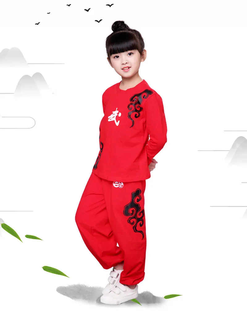 Ktlpary детей таэквондо дети ушу мальчиков Китайская традиционная Костюмы Китай черный красный кунг-фу костюм униформы для Костюмы для девушек - Цвет: style 6