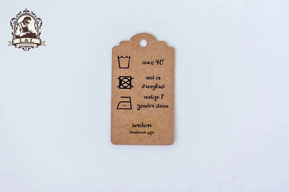 

J5-200 pcs 3.5x6.2cm kraft/white paper tag Clothing labels, custom labels, high-end dress labels,Shape optional